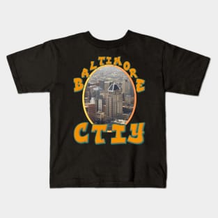 BALTIMORE CITY SKYLINE DESIGN Kids T-Shirt